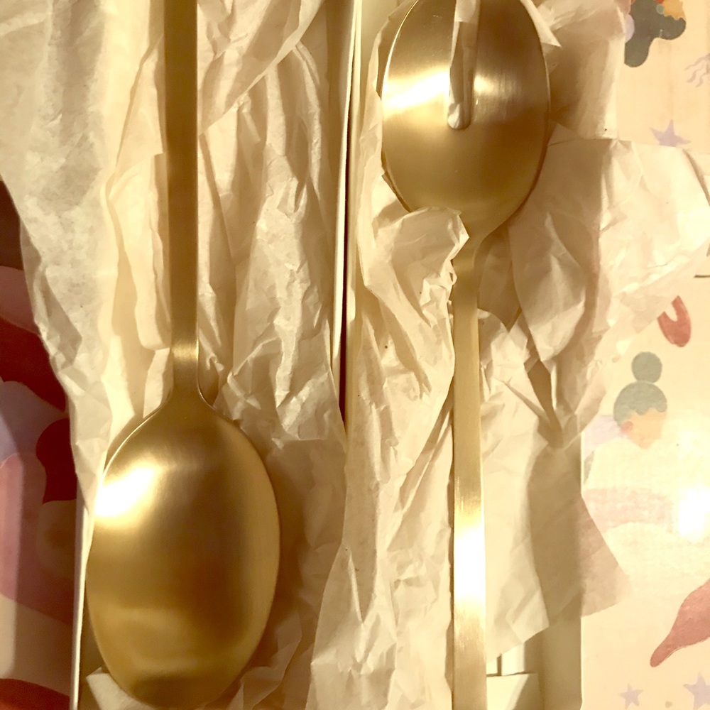 Set of gold spoons